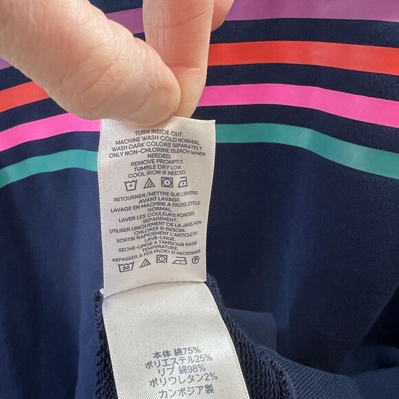 Lands End Women’s Sweatshirt Size 2X Navy Rainbow Casual Athleisure Warm & Cozy - Picture 5 of 9